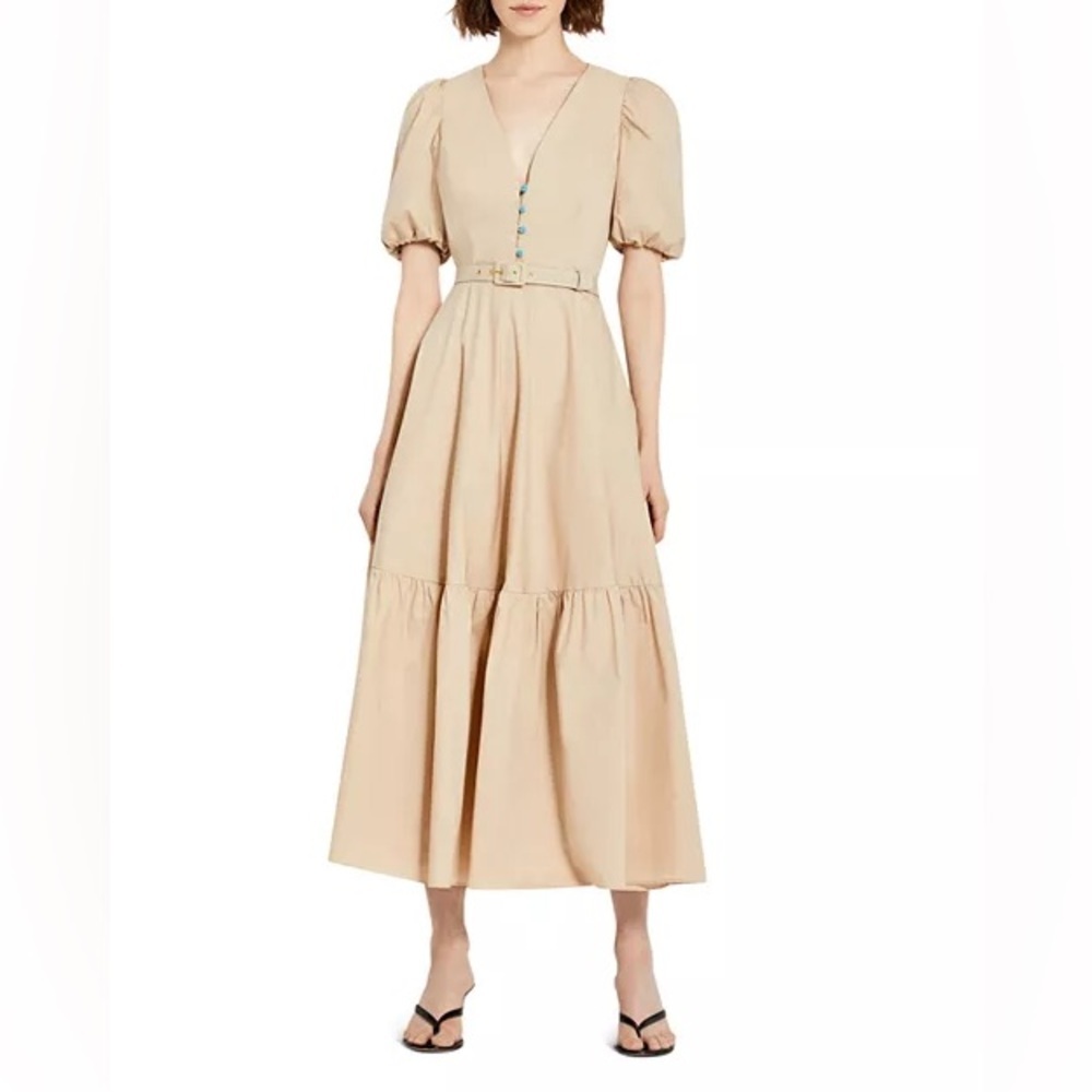 Nicholas Rebecca Cotton Belted Fit-And-Flare Dress